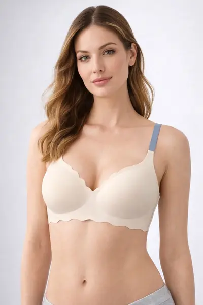 Bustiera dama, ST028, Crem/Albastru