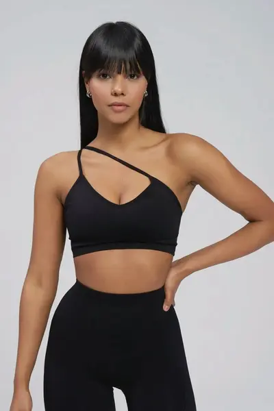 Bustieră Sport Push-Up cu Bretele Versatile,53611, negru