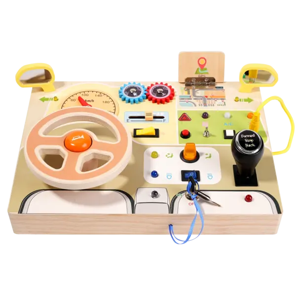 Busy Board Montessori din lemn - jucarie educativa