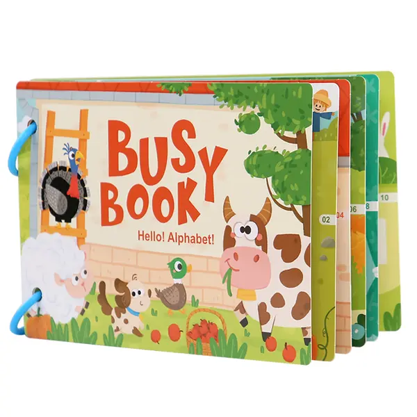 Busy Book - Animale de la ferma, carte interactiva cu stickere reutilizabile