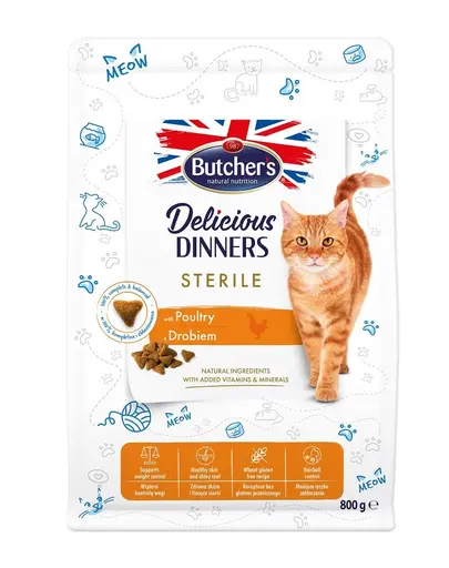 BUTCHER'S Functional Cat Indoor Hrana uscata pisici de interior, cu pasare 800 g