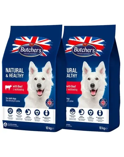 BUTCHER'S Natural&Healthy hrana caini cu vita 20 kg (2 x 10 kg)
