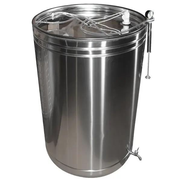 Butoi (cisterna) INOX cu capac flotant 150 L si camera din silicon, cadou robinet din INOX