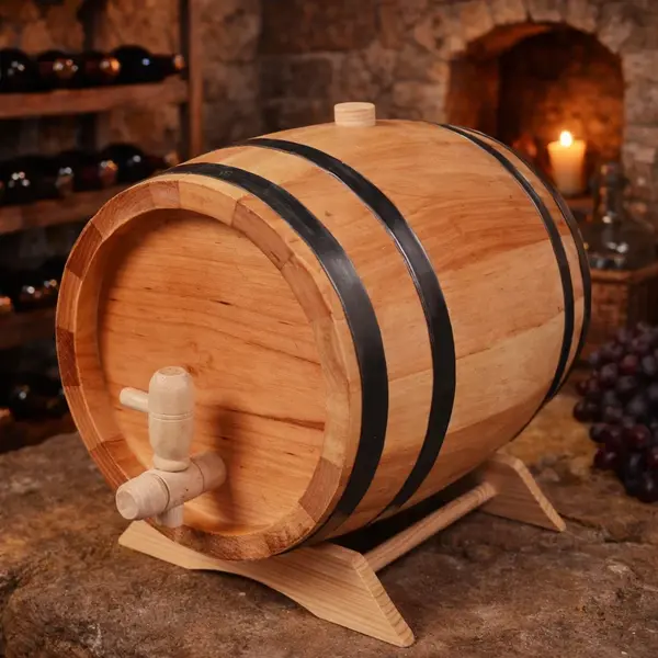 Butoi din lemn masiv de fag pentru vin, disponibil la 3L 5L 15L 5 litri
