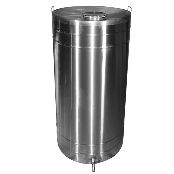 Butoi inox cu capac cu filet, garnitura si robinet din INOX, capacitate 85L