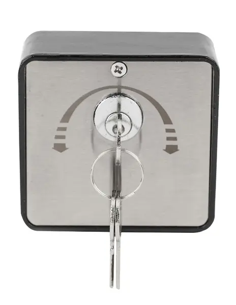 Buton aplicabil cu cheie, sistem revenire automata, contact de tip NO si NC, 16A 240V, pentru interior, negru, YKS-803D2