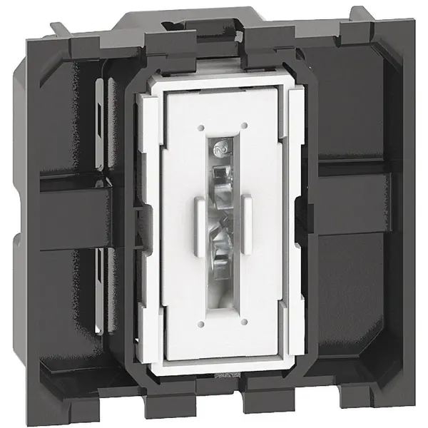 Buton cu revenire borne automate, iluminabil 2M Bticino Living Now K4005M2A, alb, negru