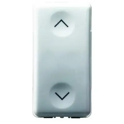 Buton cu revenire interblocat 1 modul NO+NO Gewiss System GW20521, alb