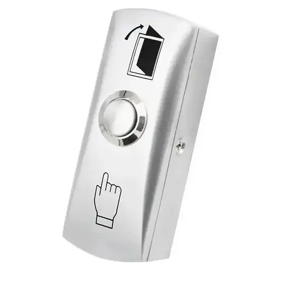Buton de iesire cu contact de tip NO / COM, 5-36V, Carcasa din Zinc, Argintiu, Sebury NBT-009
