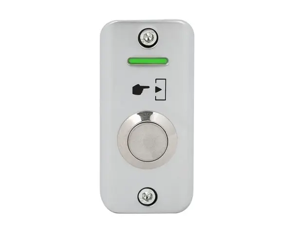 Buton de iesire, LED de semnalizare, montaj aplicat, IP56, aliaj de zinc, NO-COM, SMB-S001L