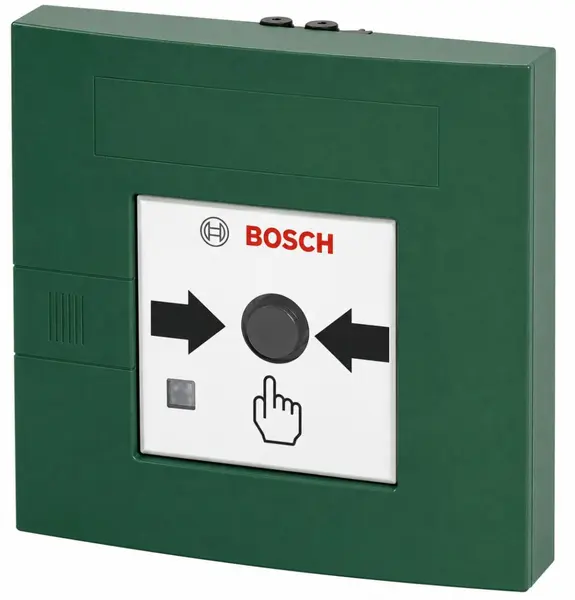 Buton de incendiu adresabil Bosch FMC-210-DM, cu geam, declansare indirecta (tip B), IP52, verde