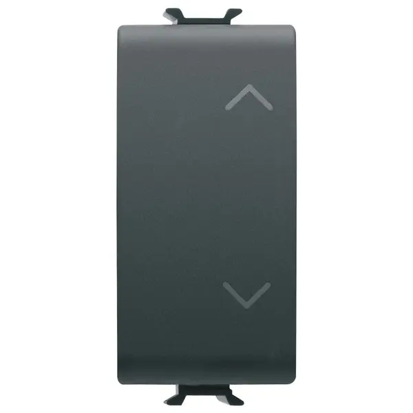 Buton jaluzele 1 modul Gewiss Chorus GW12140, 1P ND+ND 10A, interblocare, negru atin