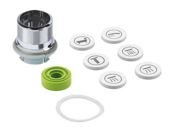 Buton ornament push Grohe 48361000, pentru unitati comanda SmartControl, capace simbol, Crom