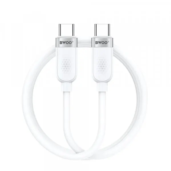 BWOO Cablu Date si Incarcare USB-C - USB-C BWOO BO-X315C, 100W, 1m, Alb