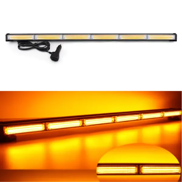 BZRSH Bara Girofar LED 89cm - 6 Module Stroboscop 108W, Lumina Galbena IP65