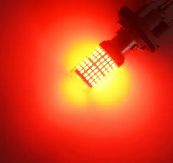 BZRSH Bec LED BAY15D 1157 P21 5W 144 SMD Rosu 2 Faze Pozitie Stop Frana 12V