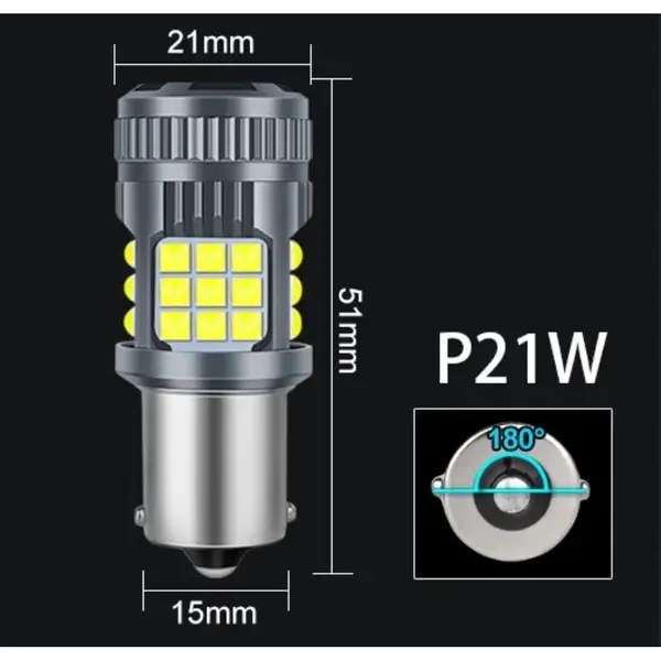BZRSH Bec LED P21W BA15S 1156 DRL 30W 2800LM 6000K 36 SMD 3030 Ventilator Canbus