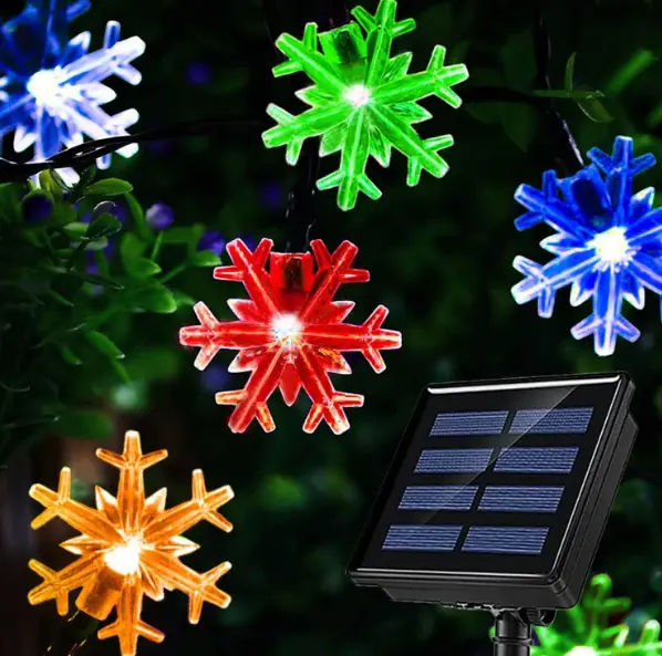 BZRSH Instalatie Solara Craciun 50 Fulgi Zapada Cristal LED Multicolor 7m