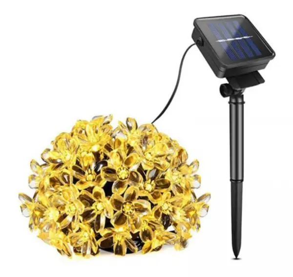 BZRSH Instalatie Solara Gradina Flori de Cires 50 LED Alb Cald 6.9M IP44