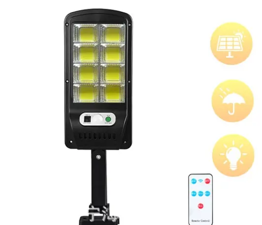 BZRSH Lampa Solara 160 LED Senzor Miscare Telecomanda 8 Ore Autonomie Exterior