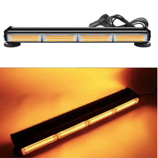 BZRSH Rampa Girofar 60cm Magneti Bara Dubla Stroboscop Galben 12V-24V