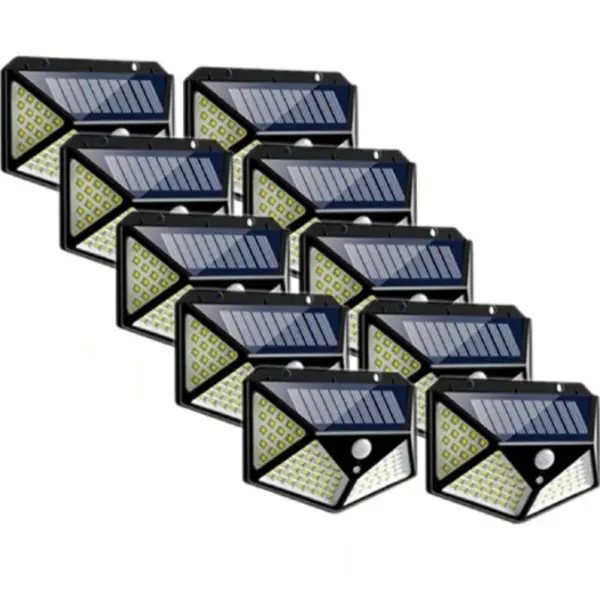 BZRSH Set 10 Lampi Solare 100 LED Senzor Miscare 3 Moduri Pachet Economic