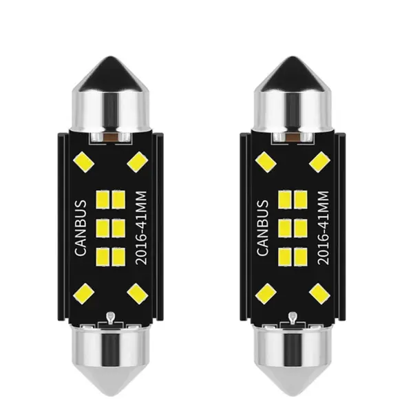 BZRSH Set 2 Becuri Auto LED C5W Sofit 41mm 8 SMD Canbus Alba 12V
