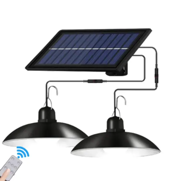 BZRSH Set 2 Becuri LED 50W Panou Solar Telecomanda Aplica Curte Terasa Exterior