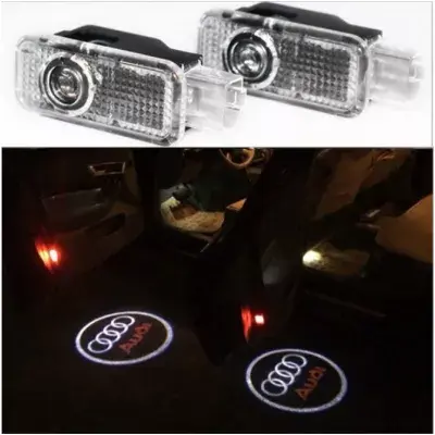 BZRSH Set 2 Holograme LED Logo AUDI pentru Portiere - 12V 5W Plug Play