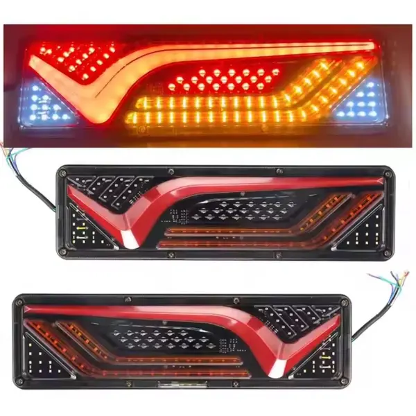 BZRSH Set 2 Lampi LED Spate Universale 12-24V Semnalizare 46x13cm Rosu Chihlimbar Alb