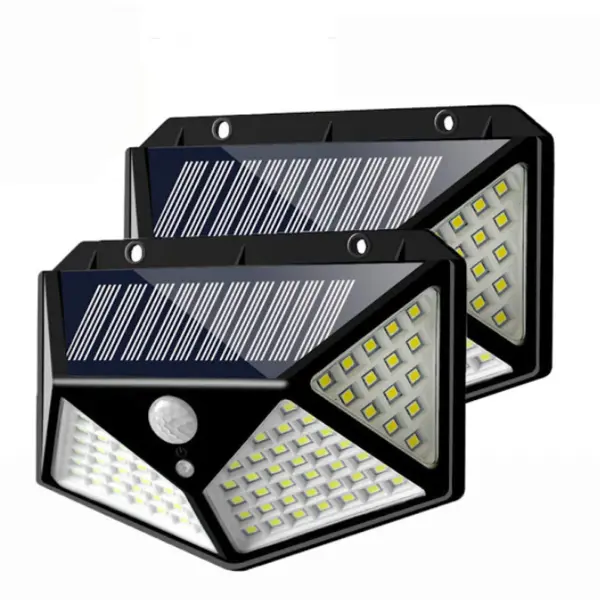 BZRSH Set 2 Lampi Solare 100 LED 270 1800mAh IP65 Senzor Miscare PIR 3-5m 4 Fete
