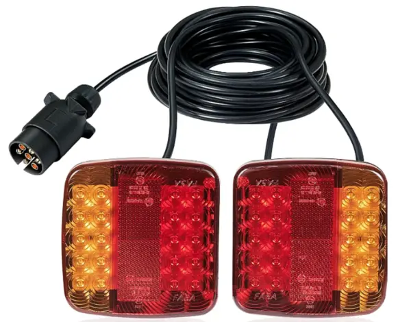 BZRSH Set 2 Lampi Spate LED Magnetice Remorca Platforma 12V Cablu 7.5m 4 Functii IP65