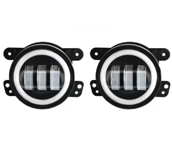 BZRSH Set 2 Proiectoare Ceata 6 LED Angel Eyes DRL Semnalizare 98mm H11