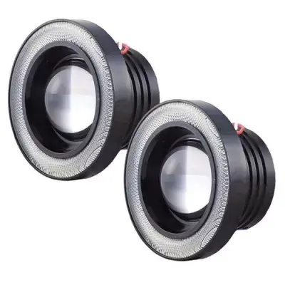 BZRSH Set 2 Proiectoare Ceata 89mm Angel Eyes LED DRL Lumina Alba