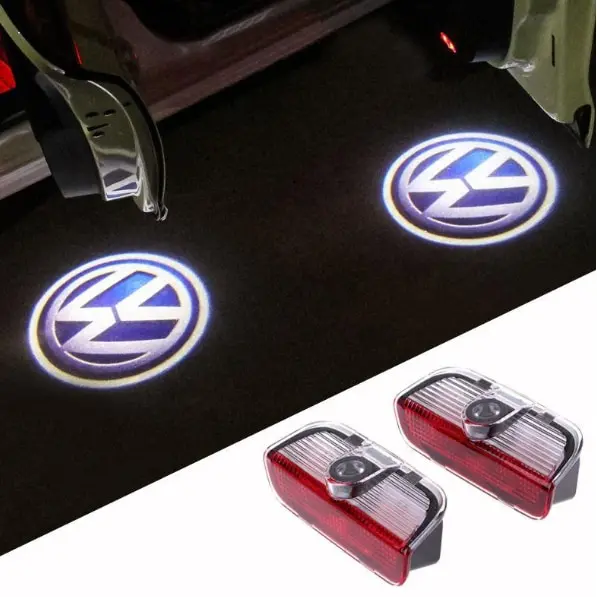 BZRSH Set 4 Emblema Logo LED Portiera VW Volkswagen - 12V 5W 82x30mm