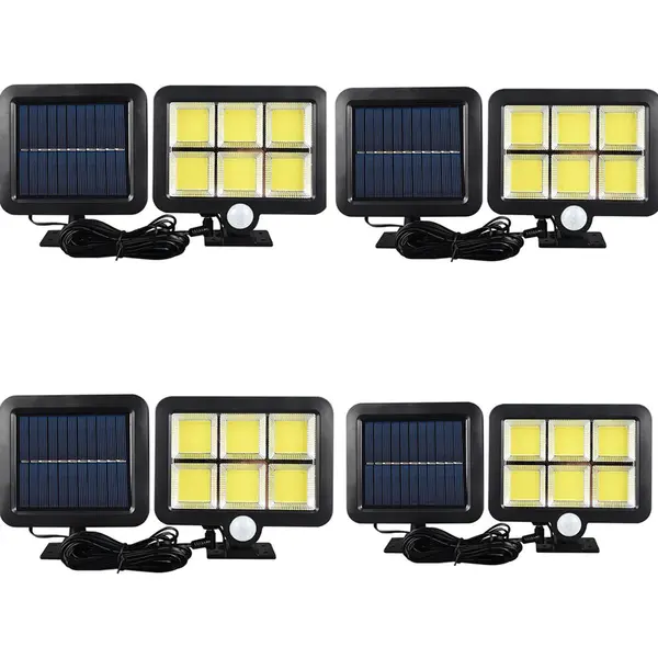BZRSH Set 4 Lampi Solare 120 LED COB 50W IP65 Senzor Miscare Waterproof