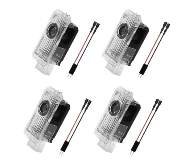 BZRSH Set 4 Proiectoare Logo LED Portiera Audi A3 A4 A5 A6 A7 Q3 Q5 Q7 - Alb Rece