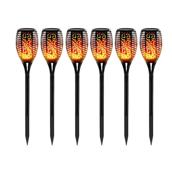 BZRSH Set 6 Lampi Solare Torta Efect Flacara 12 LED 51.5cm Fixare Sol
