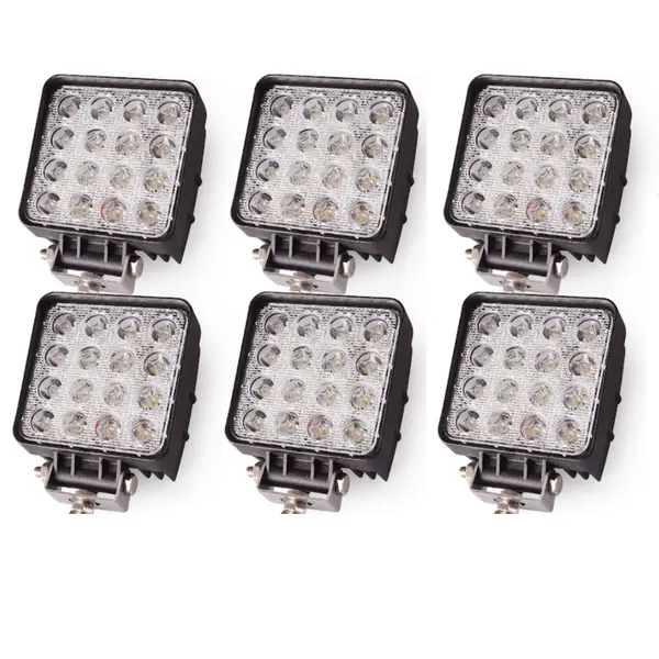 BZRSH Set 6x Proiector LED 48W 16 LED Off-Road 12-24V IP67