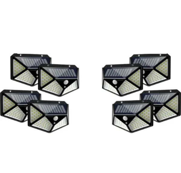 BZRSH Set 8 Lampi Solare 100 LED 0.44W Panou 1800mAh 3 Moduri Senzor Miscare
