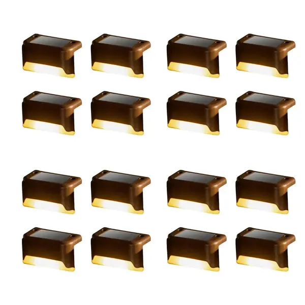 BZRSH Set Lampi Solare Scari Trepte Gard Balustrada Senzor Lumina LED Exterior 16 BUC