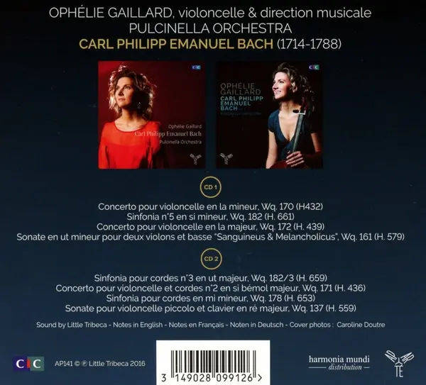 C.P.E. Bach: Volumes 1 & 2 | Ophelie Gaillard, Pulcinella Orchestra, C.P.E. Bach