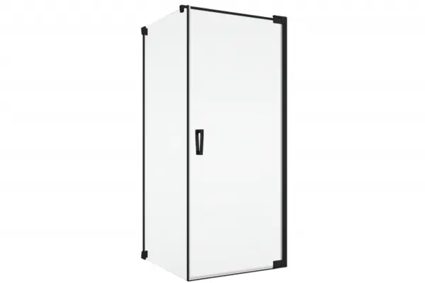 Cabina de dus 90x110 cm cu usa batanta si profil compensator, negru mat, instalare usa dreapta Ronal Cadura