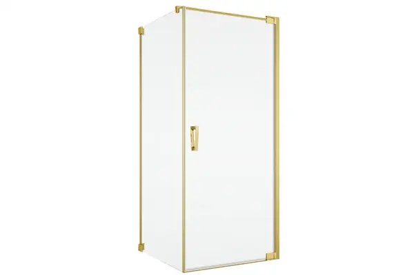 Cabina de dus 90x75 cm cu usa batanta si profil compensator, auriu, instalare usa dreapta Ronal Cadura