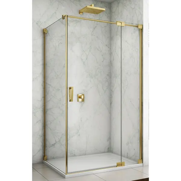 Cabina de dus aurie dreptunghiulara 90x90 cm Sanswiss Cadura Rubin, deschidere pe dreapta