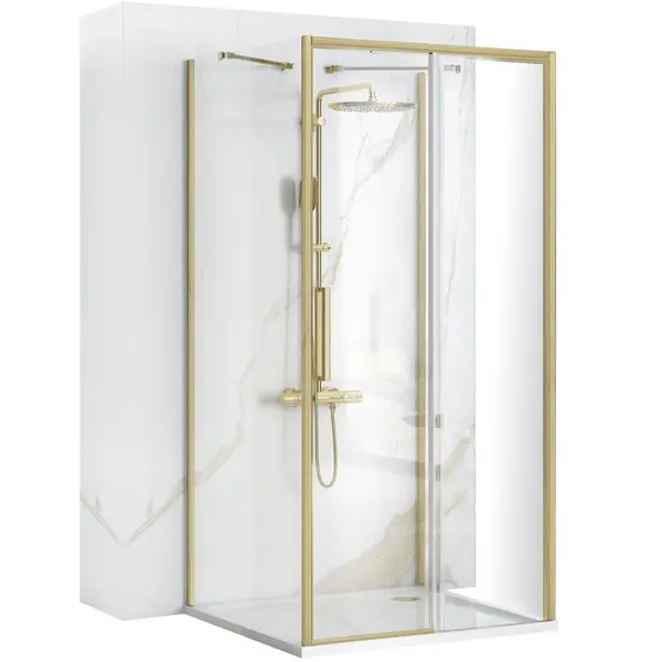 Cabina de dus de perete REA Rapid Slide Brush Gold