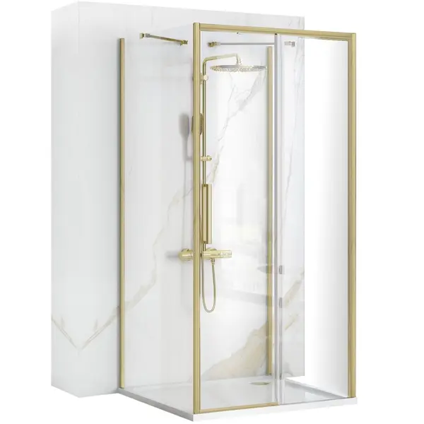 Cabina de dus de perete REA Rapid Slide Brush Gold