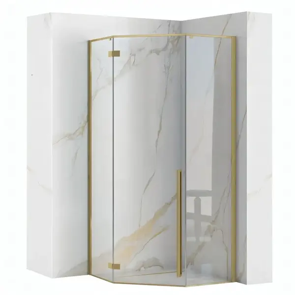 Cabina de dus DIAMOND 100x100 cm BRUSH GOLD