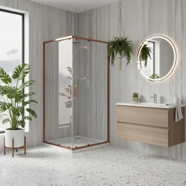 Cabina de dus Rea City 80x80 cm Copper Brush