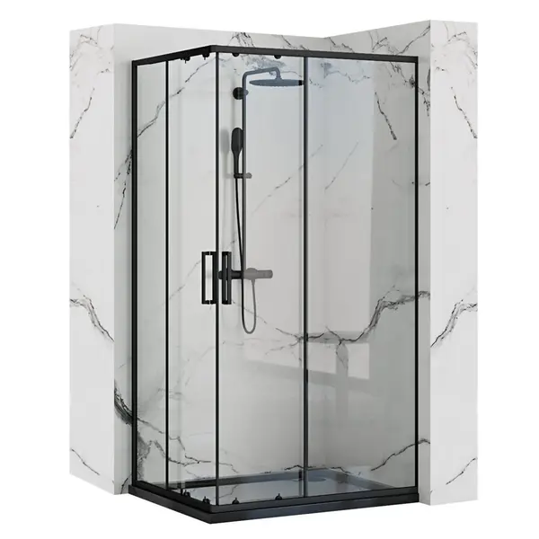 Cabina de dus Rea Punto negru 80x100 cm